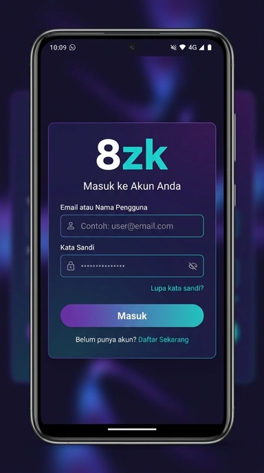 Tampilan halaman login 8zk