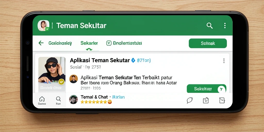 Tampilan antarmuka pengguna aplikasi Teman Sekitar yang menarik