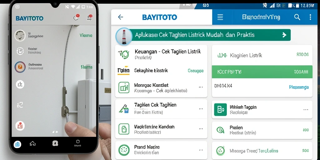 Antarmuka aplikasi BAYITOTO menampilkan informasi tagihan listrik dengan jelas.