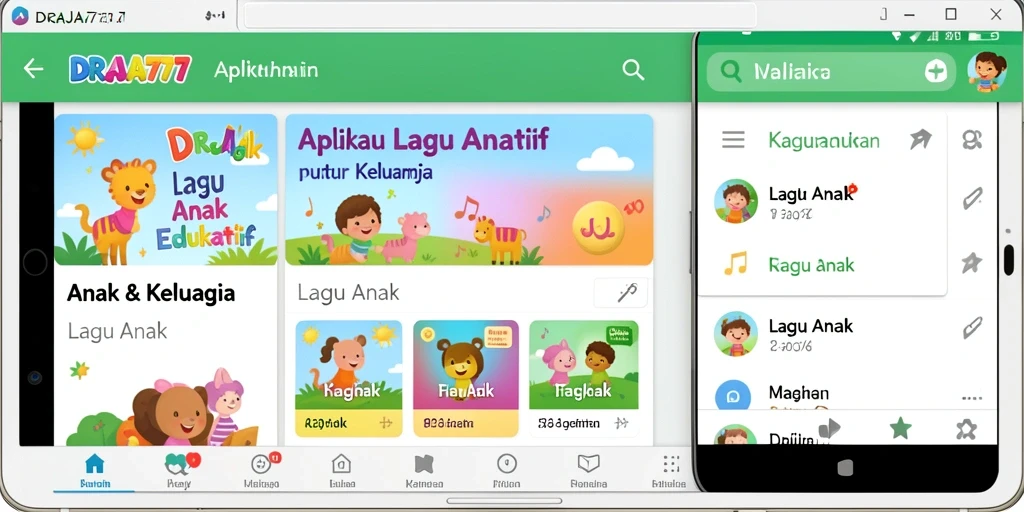 Tampilan antarmuka menarik DRAJA777 untuk anak-anak.